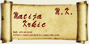 Matija Krkić vizit kartica